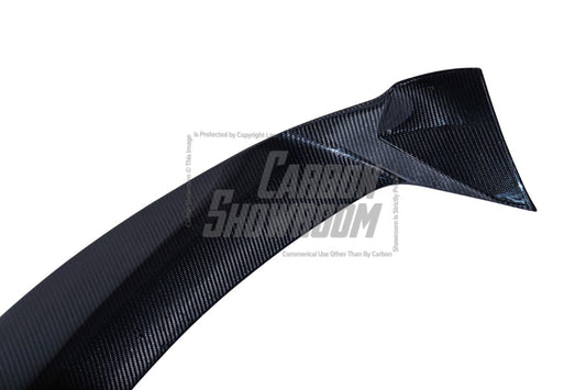 Tesla Model Y / Performance 2021 2022 2023 2024 with Aftermarket Parts - Loong Flames Style Rear Spoiler Wing Carbon Fiber from Yofer USA