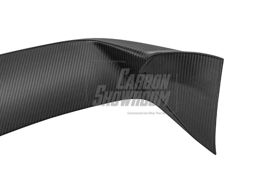 Tesla Model Y / Performance 2021 2022 2023 2024 with Aftermarket Parts - Loong Flames Style Rear Spoiler Wing Carbon Fiber from Yofer USA
