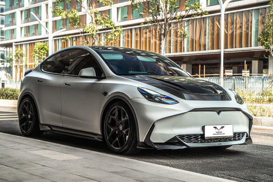 Tesla Model Y / Performance 2021-ON with Aftermarket Parts - Loong Flames Max Side Skirts PP from Yofer USA