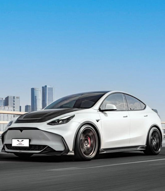 Tesla Model Y / Performance 2021-ON with Aftermarket Parts - Loong Flames Max Side Skirts PP from Yofer USA