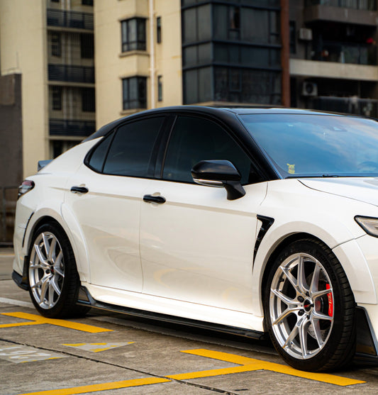 Toyota Camry 8th Gen XV70 TRD SE XSE LE XLE 2018-2024 with Aftermarket Parts - Side Skirts PP from Yofer USA