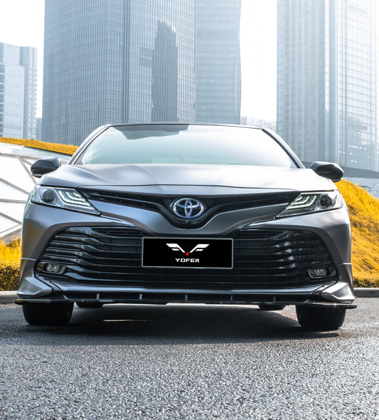 Toyota Camry 8th Gen XV70 LE XLE 2018-2020 with Aftermarket Parts - Front Lip & Side Spliters PP from Yofer USA