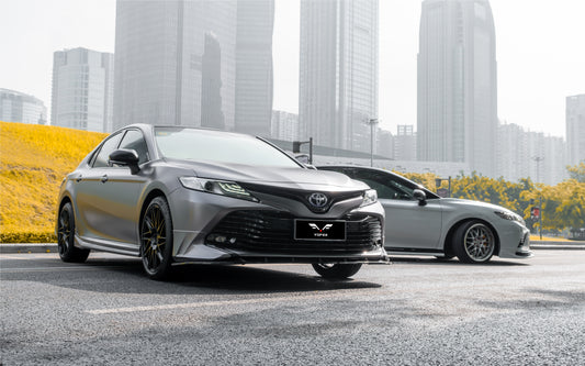 Toyota Camry 8th Gen XV70 LE XLE 2018-2020 with Aftermarket Parts - Front Lip & Side Spliters PP from Yofer USA