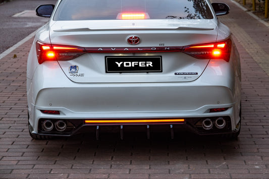 Toyota Avalon 5th Gen XX50 2019-2022 with Aftermarket Parts - Rear Diffuser & Canards PP from Yofer USA