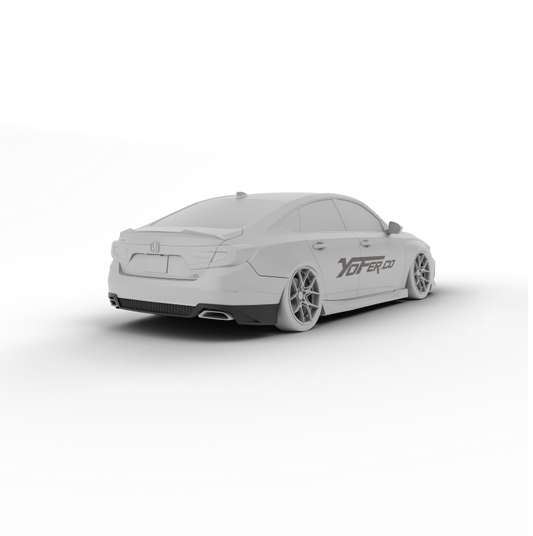 Honda Accord 10th 10.5th Gen 2018-2022 with Aftermarket Parts - V1 Style Rear Diffuser & Rear Canards PP from Yofer USA