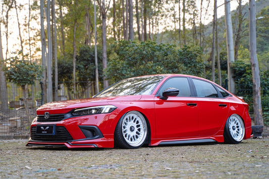 Honda Civic 11th Gen FE1 FE2 FE4 2022 2023 2024 & Civic 11th Gen FL1 FL2 FL4 2022 2023 2024 with Aftermarket Parts - V2 Style Side Skirts PP from Yofer USA