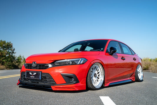 Honda Civic 11th Gen FE1 FE2 FE4 2022 2023 2024 & Civic 11th Gen FL1 FL2 FL4 2022 2023 2024 with Aftermarket Parts - V2 Style Side Skirts PP from Yofer USA