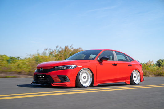 Honda Civic 11th Gen FE1 FE2 FE4 2022 2023 2024 & Civic 11th Gen FL1 FL2 FL4 2022 2023 2024 with Aftermarket Parts - V2 Style Side Skirts PP from Yofer USA