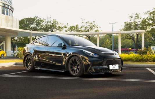 Tesla Model Y / Performance 2021-ON with Aftermarket Parts - Loong Flames Max Side Skirts PP from Yofer USA