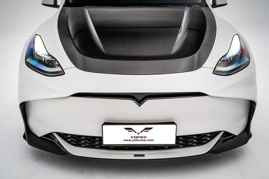 Tesla Model Y / Performance 2021-ON with Aftermarket Parts - Loong Flames Max Front Bumper PP from Yofer USA