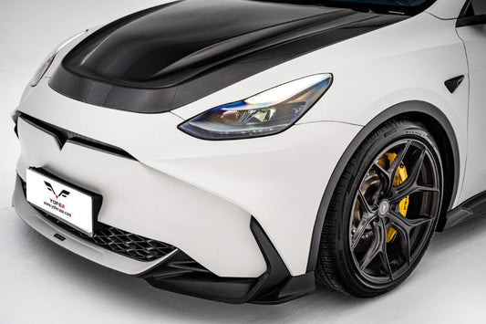 Tesla Model Y / Performance 2021-ON with Aftermarket Parts - Loong Flames Max Front Bumper PP from Yofer USA