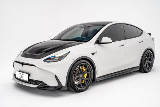 Tesla Model Y / Performance 2021-ON with Aftermarket Parts - Loong Flames Max Side Skirts PP from Yofer USA