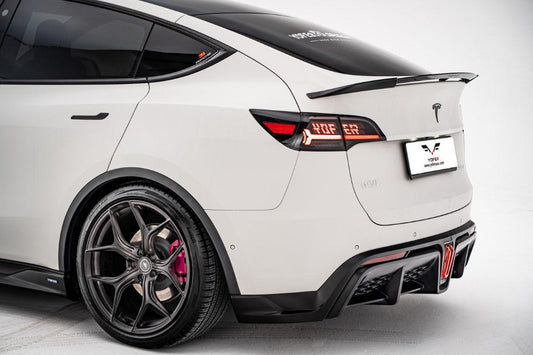 Tesla Model Y / Performance 2021-ON with Aftermarket Parts - Loong Flames Max Rear Diffuser PP from Yofer USA