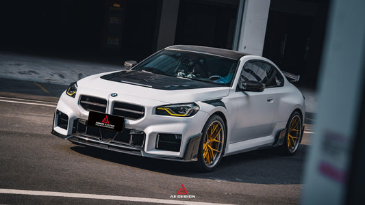 BMW M2 & M2C G87 2023 2024 with Aftermarket Parts - AE V2 Style Front Fenders Carbon Fiber from ArmorExtend