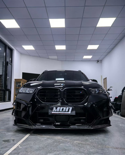 BMW X5M X5MC F95 & X6M X6MC F96 2024-ON (LCI) With Aftermarket Parts - AE Style Front Lip Carbon Fiber from ArmorExtend