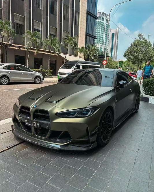 BMW M3 G80 G81 2021-ON & M4 G82 G83 2021-ON With Aftermarket Parts - Front Lip & Upper Lip Trim Replacement Pre-preg Carbon Fiberfrom Karbel Carbon