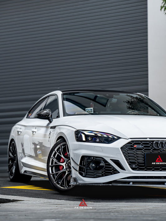 Audi RS5 B9.5 2020 2021 2022 2023 2024 with Aftermarket Parts - AE Style Front Canards Carbon Fiber from ArmorExtend