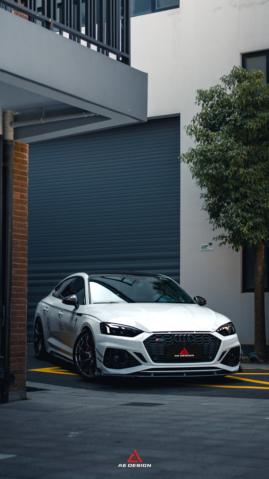 Audi RS5 B9.5 2020 2021 2022 2023 2024 with Aftermarket Parts - AE Style Front Lip Carbon Fiber from ArmorExtend