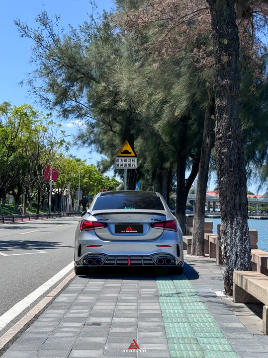 Mercedes Benz A-Class A45/A35/A250/A220 W177 2019 2020 2021 2022 2023 2024 with Aftermarket Parts - AE Style Rear Diffuser Carbon Fiber from ArmorExtend