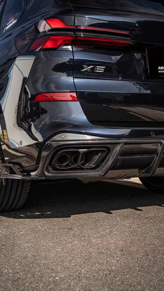 BMW X5 G05 M50i X/S Drive 40i (with M-Package) (Fits Both Pre-LCI & LCI) 2019 2020 2021 2022 2023 2024 with Aftermarket Parts - AE Style Rear Diffuser Carbon Fiber from ArmorExtend