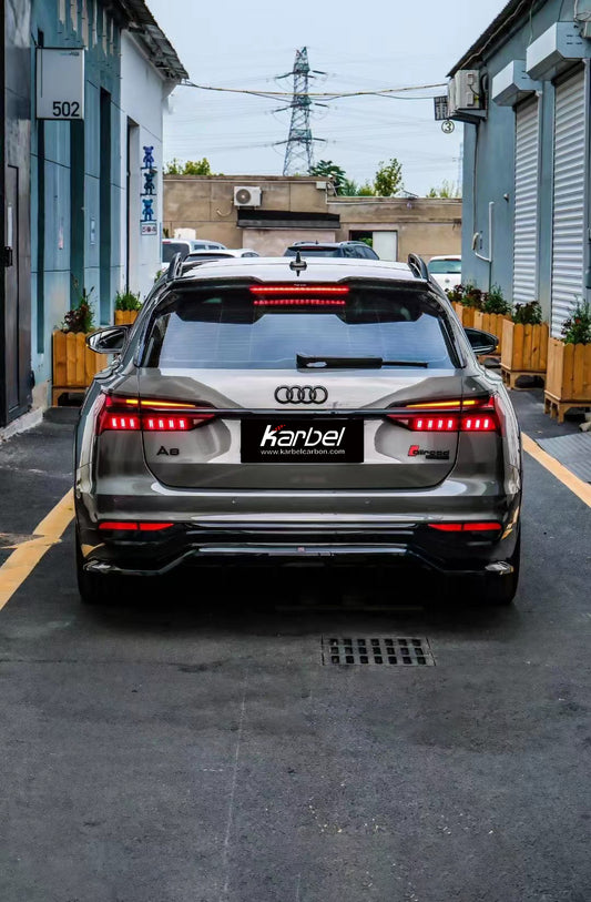 Audi A6 Allroad C8 2020-ON with Aftermarket Parts - V1 Style Rear Roof Spoiler Pre-preg Carbon Fiber from Karbel Carbon