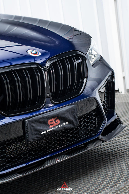 BWM X5M X5MC F95 Pre-LCI 2020 2021 2022 2023 with Aftermarket Parts - AE Style Front Lip Carbon Fiber from ArmorExtend