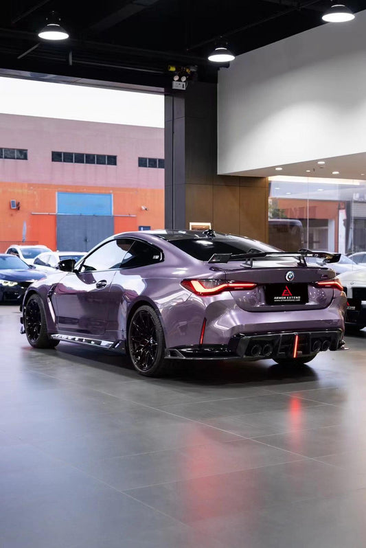 BMW M3 G80 G81 2021 2022 2023 2024 & M4 G82 G83 2021 2022 2023 2024 with Aftermarket Parts - AE V2 Style Rear Diffuser & Canards Carbon Fiber from ArmorExtend