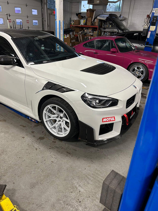 BMW M2 & M2C G87 2023 2024 with Aftermarket Parts - AE Style Front Fenders Carbon Fiber from ArmorExtend