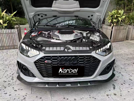 Audi RS4 B9.5 2020 2021 2022 2023 2024 with Aftermarket Parts - Front Lip Pre-preg Carbon Fiber from Karbel Carbon