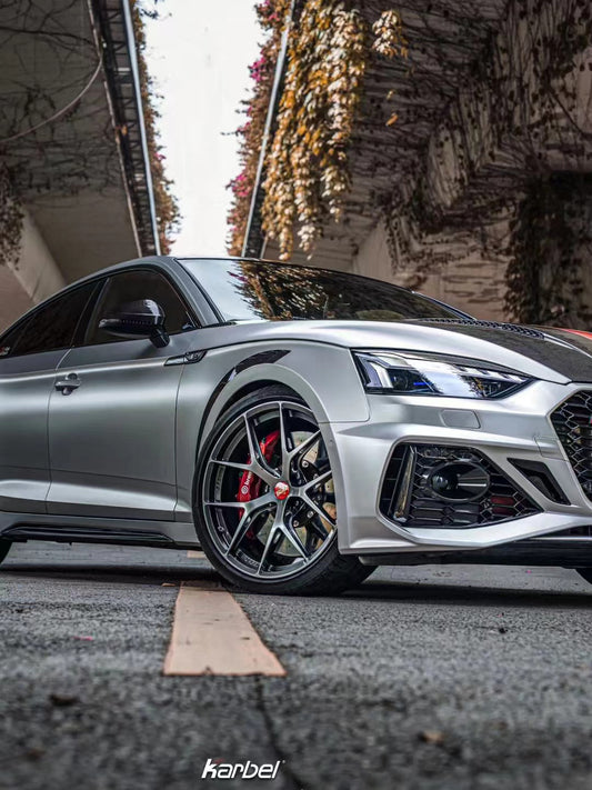 Audi S5 A5 B9 2017 2018 2019 with Aftermarket Parts - Front Fenders Pre-preg Carbon Fiber from Karbel Carbon