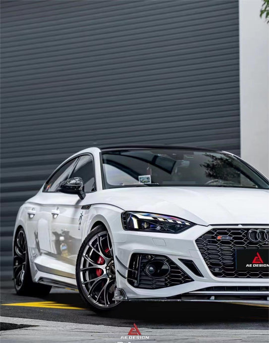 Audi RS5 B9.5 2020 2021 2022 2023 2024 with Aftermarket Parts - AE Style Front Lip Carbon Fiber from ArmorExtend