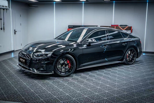 Audi S5 A5 B9.5 2020 2021 2022 2023 2024 Early 2025 With Aftermarket Parts - Side Skirts Extensions Dry Pre-preg Carbon Fiber from Karbel Carbon