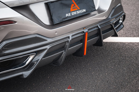 BMW 8 Series M850i 840i (With M-Package Bumper) G14 G15 G16 2018 2019 2020 2021 2022 2023 2024 with Aftermarket Parts - AE Rear Diffuser & Canards Carbon Fiber from ArmorExtend