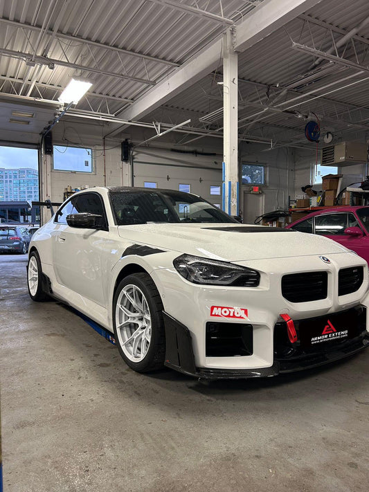 BMW M2 & M2C G87 2023 2024 with Aftermarket Parts - ART Style Side Skirts Carbon Fiber from ArmorExtend