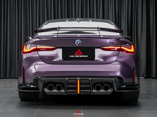 BMW M3 G80 G81 2021 2022 2023 2024 & M4 G82 G83 2021 2022 2023 2024 with Aftermarket Parts - AE V2 Style Rear Diffuser & Canards Carbon Fiber from ArmorExtend