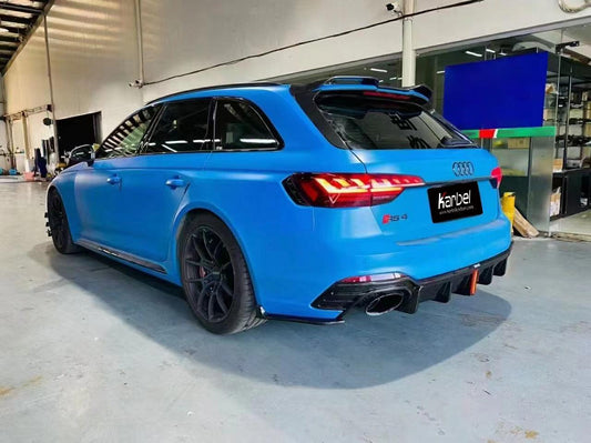 Audi RS4 B9.5 2020 2021 2022 2023 2024 with Aftermarket Parts - Rear Diffuser & Canards Pre-preg Carbon Fiber from Karbel Carbon