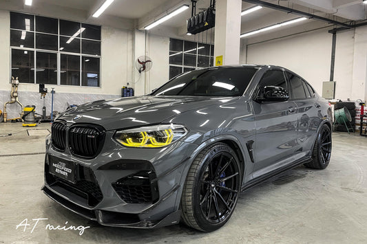 BMW X3M X3MC F97 Pre-LCI 2019 2020 2021 & X4M X4MC F98 Pre-LCI 2019 2020 2021 with Aftermarket Parts - AE Front Lip Carbon Fiber from ArmorExtend