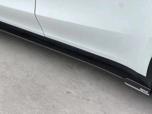 Tesla Model Y 2020-ON with Aftermarket Parts - Side Skirts Pre-preg Carbon Fiber from Karbel Carbon