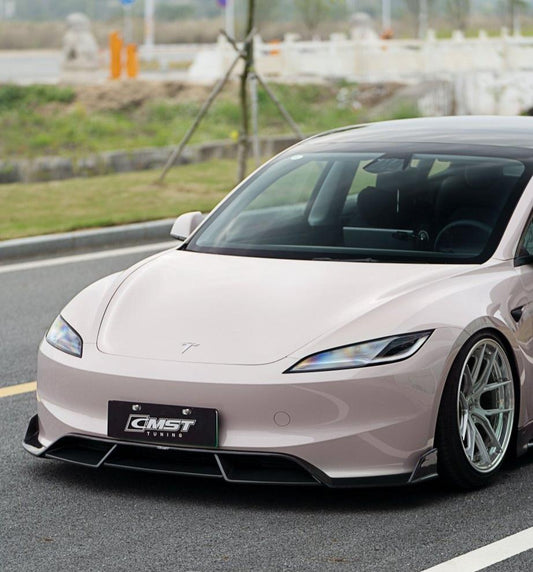 Tesla Model 3 Highland 2024-ON with Aftermarket Parts - V1 Front Lip Carbon Fiber from CMST Tuning