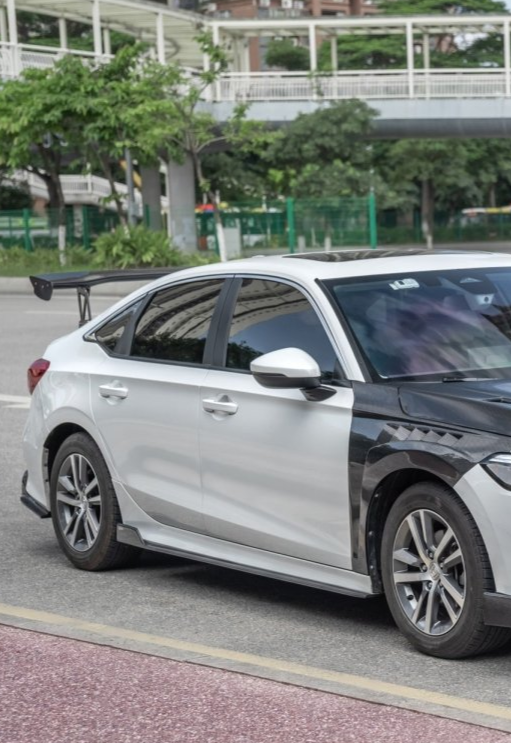 Honda Civic 11th Gen FE1 FE2 FE4 2022-ON with Aftermarket Parts - Side Skirts Carbon Fiber / FRP from CMST Tuning