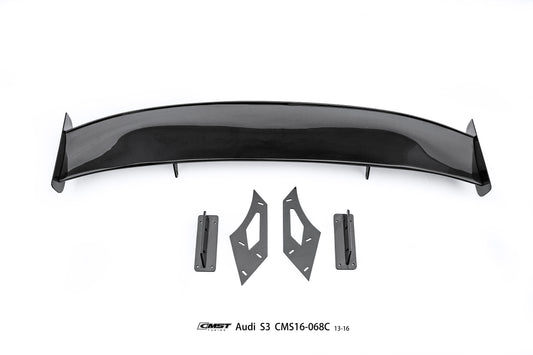 Audi RS3 S3 A3 8V/8V.5 2014 2015 2016 2017 2018 2019 2020 with Aftermarket Parts - V1 Style Rear Wing Carbon Fiber from CMST Tuning