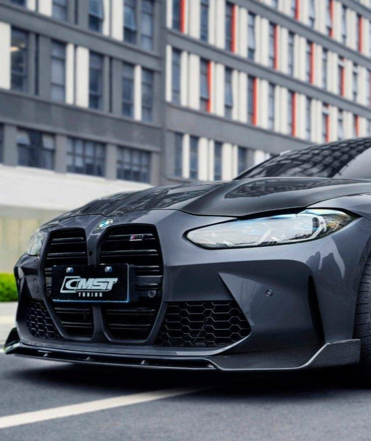 BMW M3/M3C G80 G81 2021-ON & M4/M4C G82/G83 2021-ON with Aftermarket Parts - Pre-preg Carbon & FRP Front Lip from CMST Tuning