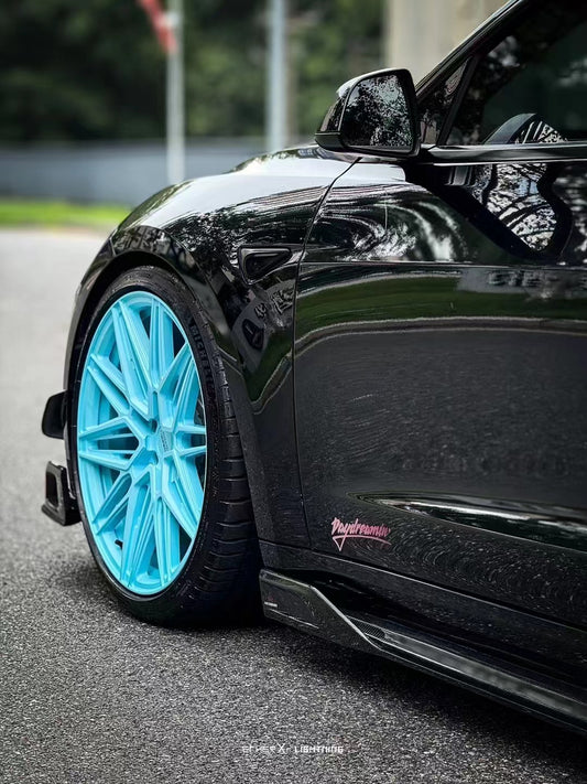 Tesla Model 3 Highland / Performance 2024-ON with Aftermarket Parts - AE Style Side Skirts & Canards Carbon Fiber from ArmorExtend