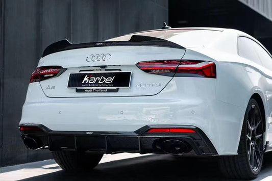Audi RS5 S5 A5 B9 / B9.5 2017-ON with Aftermarket Parts - Rear Lip Spoiler Pre-preg Carbon Fiber from Karbel Carbon