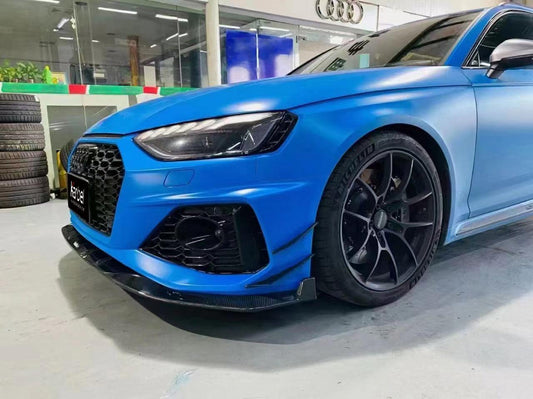 Audi RS4 B9.5 2020 2021 2022 2023 2024 with Aftermarket Parts - Front Canards Pre-preg Carbon Fiber from Karbel Carbon
