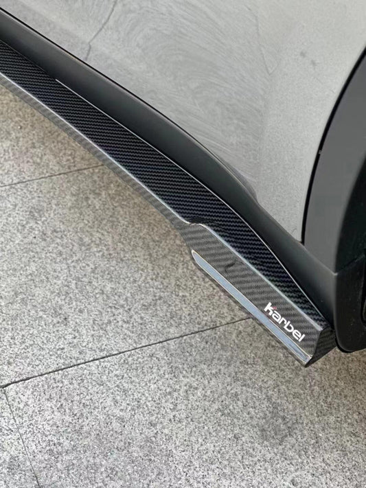 Tesla Model Y 2020-ON with Aftermarket Parts - Side Skirts Pre-preg Carbon Fiber from Karbel Carbon