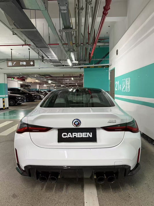 BMW M3 G80 G81 2021 2022 2023 2024 M4 G82 G83 2021 2022 2023 2024 with Aftermarket Parts - AE Style Rear Diffuser & Canards Carbon Fiber from ArmorExtend