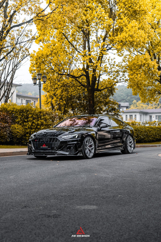 Audi RS5 B9.5 2020 2021 2022 2023 2024 with Aftermarket Parts - AE Style Front Lip Carbon Fiber from ArmorExtend
