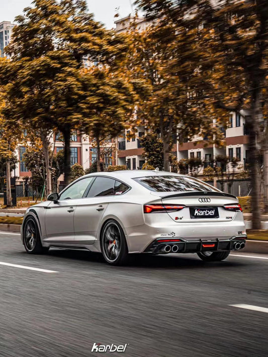 Karbel Carbon V1 Rear Lip Spoiler for Audi RS5 S5 A5 B9 B9.5 2017-Early 2025 Sedan Sportback Dry Pre-preg Carbon Fiber