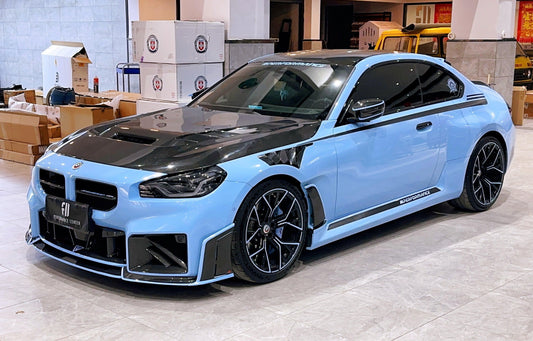 BMW M2 & M2C G87 2023 2024 with Aftermarket Parts - AE Style Front Fenders Carbon Fiber from ArmorExtend